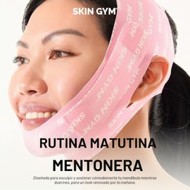 SKIN GYM Correa de barbilla Morning Shed, banda adelgazante facial ajustable para esculpir, levantar y definir la mandíbula.