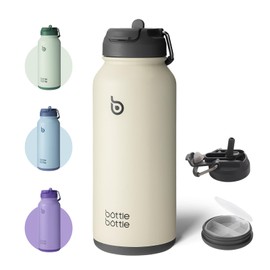 BOTTLE BOTTLE Water Bottle, 33.5 fl oz (850 ml), Bottom Storage, 2-Way Lid, Includes Straw, Direct Drinking, Vacuum Insulated, For Sports Drinks, Cold Water Bottle, For Children, Dishwasher Safe,