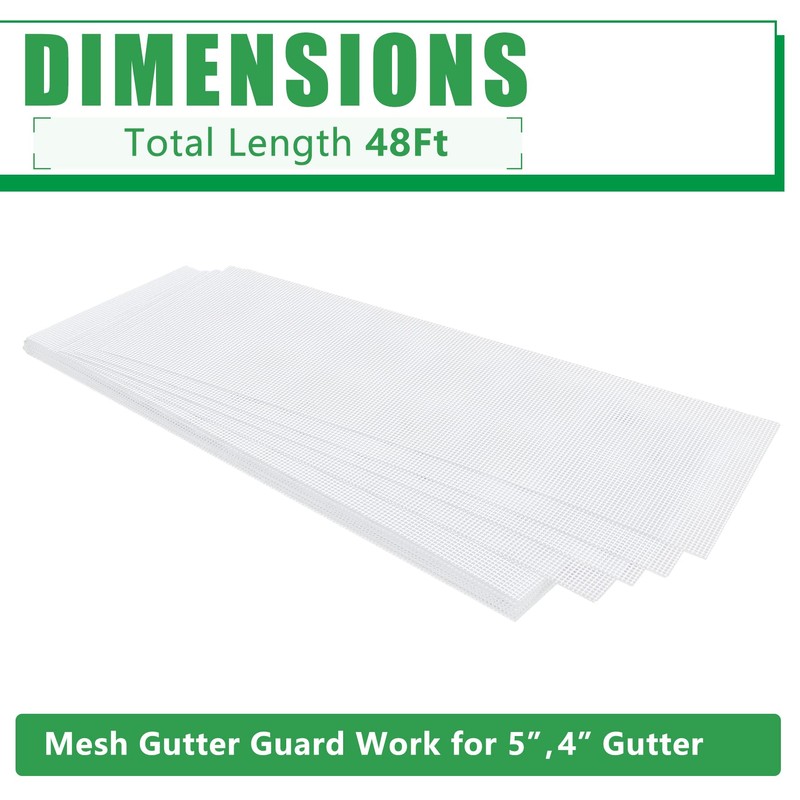Forestchill Gutter Guards, 48Ft Stainless Steel Gutter Guard, Universal Fit