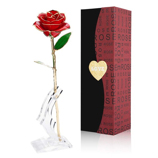 Gomyhom Rose - Unique Gift for Women - Girlfriend / Mother / Grandma - Golden Rose, “I Love You” Gift for Valentine's Day / Mother's Day / Birthday / Wedding Day / Christmas / Anniversary.
