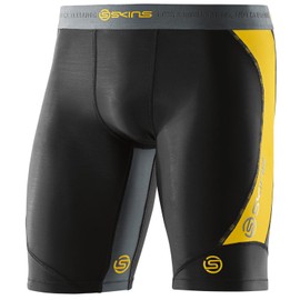Skins Men's DNAmic Half Tights-Black/Citron, X-Small
