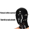 Black Latex Hooded Masks,Handmade Rubber Hood Mask with Back Zipper