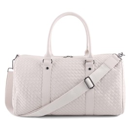 Weekender Bags for Women Leather Travel Bag (Beige)