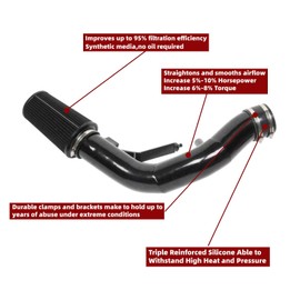 4-Inch Tube Cold Air Intake Kit Compatible for Ford F-250 F-350 F-450 F-550 Powerstroke Diesel 6.0L 2003-2007 (Black)