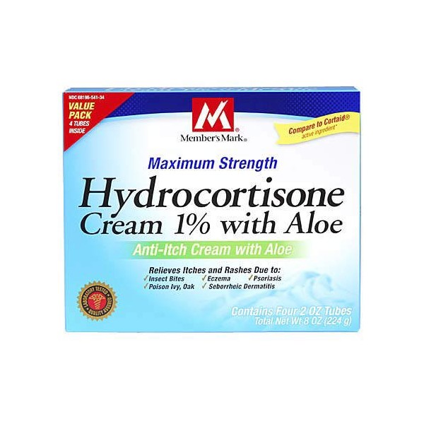 Member's Mark Hydrocortisone Cream 1%, Net Wt. 4x2 oz. = 8 oz.
