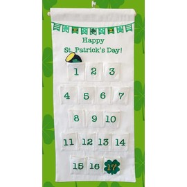 St. Patrick's Day Countdown Calendar Canvas Wall Hanging for Families and Kids by Pockets of Learning