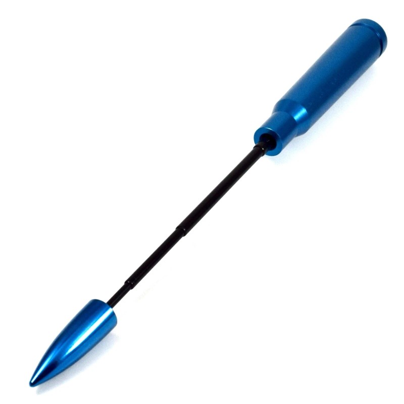 VMS RACING Anti-Theft Retractable Blue 50 Caliber Bullet Antenna For