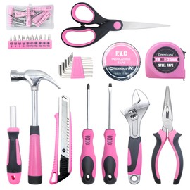 CRESOLVIA Pink Tool Kit 69 Piece Tool Kit for Women Small Basic Hand Tool Box Home Tool Set Perfect for Ladies and Girls with General Home Repairs, DIY Project,Office and College Dormitory Use