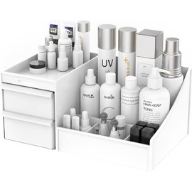 Organizador de cosméticos, organizador de regalos de cosméticos con cajón, organizador de escritorio para escritorio, baño, oficina, sala de estar, etc