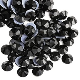 Beadsland Hotfix - 1440 diamantes de imitación de cristal con parte trasera plana para manualidades, ropa, decoración de bricolaje, negro, SS20, 0.181