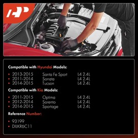 A-Premium - Bujías de iridio dobles compatibles con Hyundai Sonata 2011-2014, Santa Fe Sport 2013-2015, Tucson 2014-2015 y Kia Optima 2011-2015, Sorento 2012-2014, Sportage 2014-2015, paquete de 4