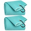 Outdoor Golf Towel Microfiber Trifold 2 Piece Bag Clip Waffle