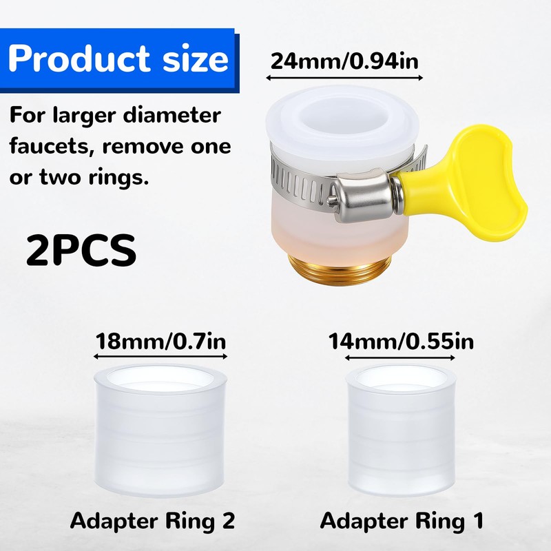2 Pcs Faucet Hose Adapter, Kitchen Sink Faucet Adapter to