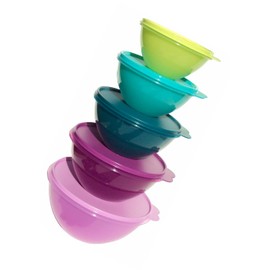 Tupperware Wonderlier Nesting Mixing Bowls Set of 5 Colors
