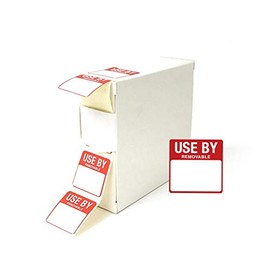 Removable Use By label. 1000 per roll.