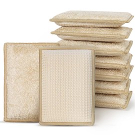 PEACHICHA Bamboo Sponges for Dish Washing Reusable Dish Sponge Multi Use Kitchen Sponges Non-Scratch Microfiber Sponges Reusable Cleaning Sponge for Dishes, Pots and Pans, Pack of 10