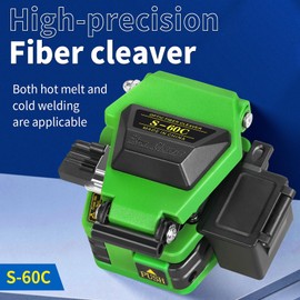 High precision S-60C green Optical Fiber Cleaver, fiber cutter, FTTH fiber optic cable cutter, capable of cutting approximately 48000 times, equipped with 16 point cutting end face (green)