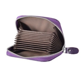 ehsbuy Credit Card Wallet RFID Blocking Genuine Leather ID Holder Wallets for Men and Women with Key Ring, purple, rfid wallet