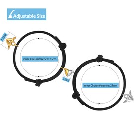 Couple Magnetic Bracelets, 2 PCS Matching Bracelet Couples Gifts for Boyfriend Girlfriend, Romantic Mutual Attraction Adjustable Friendship Bracelets for Women Men Angel Wings Pendant (Black+Black)