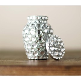 Today's A Gift Diamond Sprinkled Cremation Urn, Memorial Mini Keepsake Urn for Human Ashes, Small Decorative Funeral Memorial Urns, Crystal-Studded Aluminium Urns Handcrafted for Adults (3 Inches)