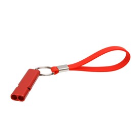 Red Metal Emergency Survival Whistle Double Tubes Safety Whistle Silicon Fob keychain for Boating Outdoor Camping Hiking Hunting Sports Dog Training