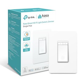 TP-LINK Interruptor inteligente WiFi para control de iluminación desde cualquier lugar, interruptor para atenuador de luz, 1 paquete, Blanco