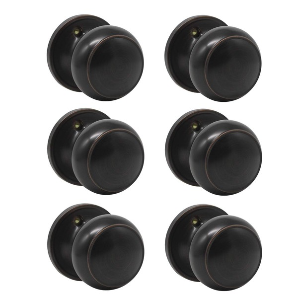 Probrico Half-Dummy Door Knobs Flat Ball Oil Rubbed Bronze Interior