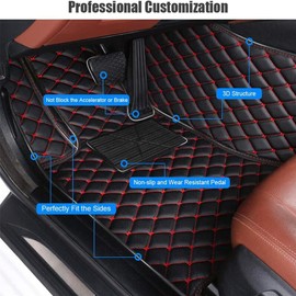 Alfombrillas personalizadas para el piso del coche, personalizables, 95% de conducción, modelo de vehículo, de piel de lujo, para todo tipo de clima, accesorios interiores de coche, color rojo