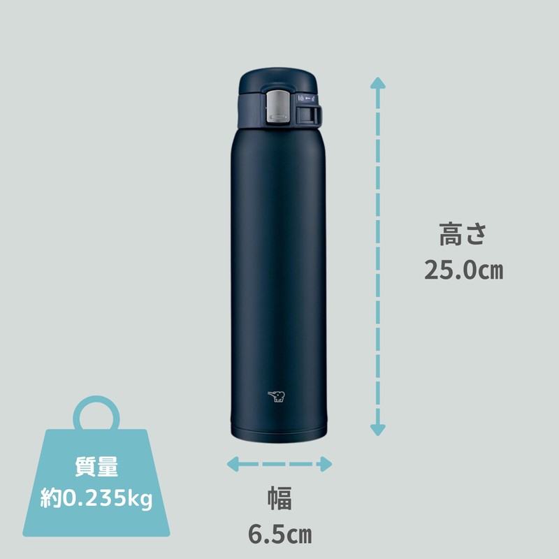 Zojirushi Mahobin SM-SF60-AD Water Bottle, 20.3 fl oz (600 ml),