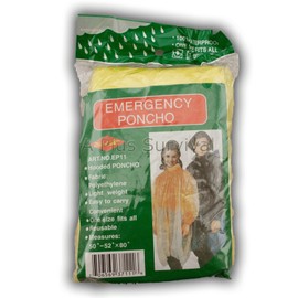 SE Lot of 18 Yellow Emergency Hooded Survival Poncho 4 Kit