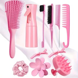 Kit 11pz Peine De Masaje De Cepillo Adecuado Cabello Rizad