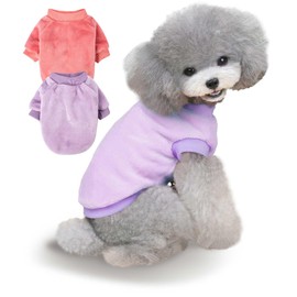 Algudbilt Dog Sweater | 2-Pack Clothes Jackets XXS - XXL for Small Dog Breed (Male & Girl), Super Soft Winter Coats Sweaters for Dogs and Cats, Pet Apparel Outfits (Deep Pink, Lavender, Small)