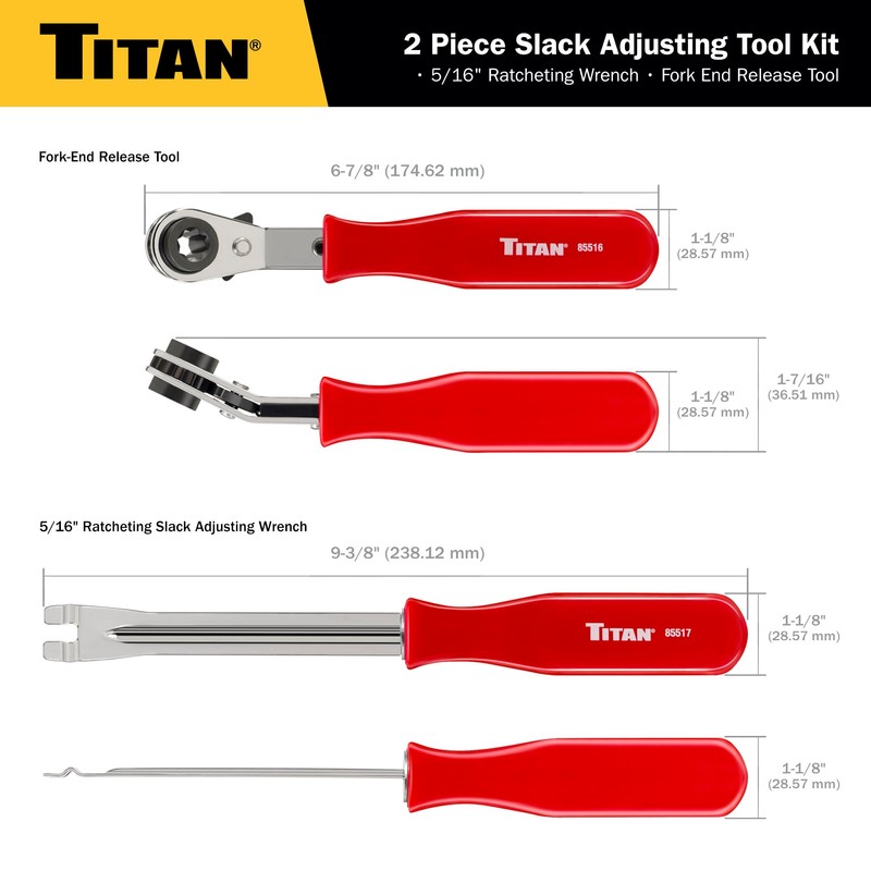 Titan 85512 2-Piece 5/16-Inch Slack Adjusting Tool and Wrench Set