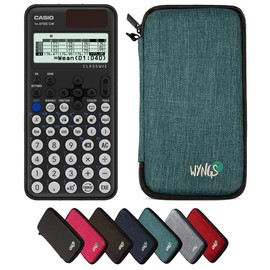CALCUSO Economy Pack: Casio FX-87DE CW ClassWiz Technical Scientific Calculator and WYNGS Protective Case in Turquoise