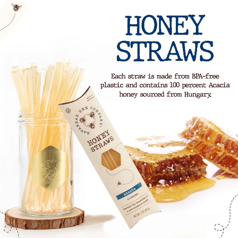 Savannah Bee Company Honey Straws 12 Pack - Healthy Snacks