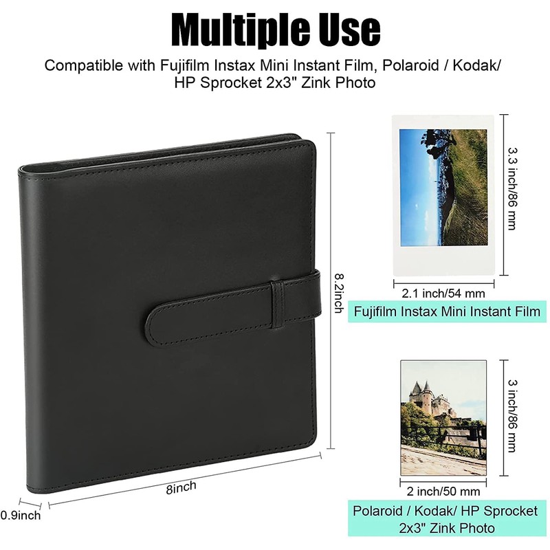 256 Pockets Mini Photo Album with Camera Case for Instax