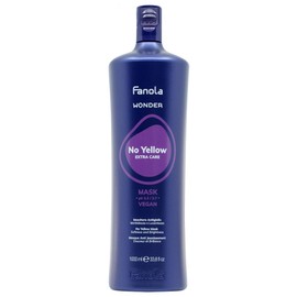 Fanola Wonder No Yellow Purple Hair Mask - Acidic pH Deep Conditioning Hair Mask for Blonde, Bleached & Grey Shades - Intense Violet Pigment Neutralizes Brassy Tones (33.8 Ounce)