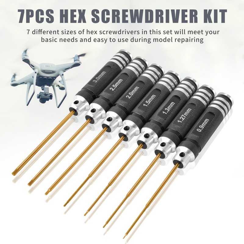 MDLHOBBY Professional RC Hex Screwdriver Set - 7PCS Precision Hexagon