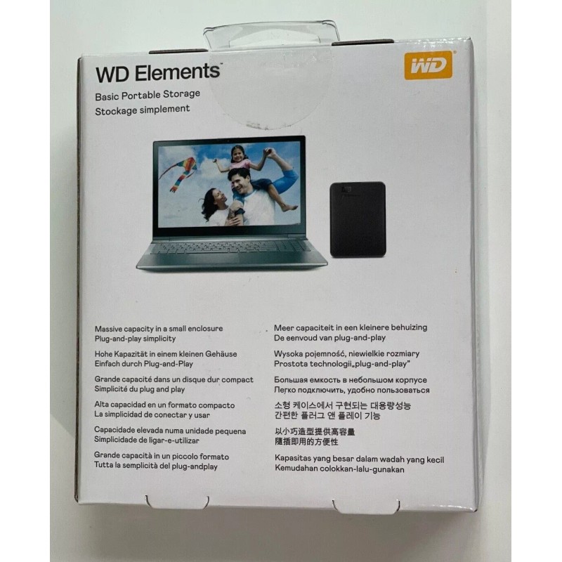 Western Digital NEW WD ELEMENTS 1TB 2TB PORTABLE EXTERNAL HARD