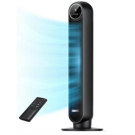 Dreo Tower Fan – Quiet Floor Fan,90° Oscillation, 4 Speeds, 8H Timer,Black