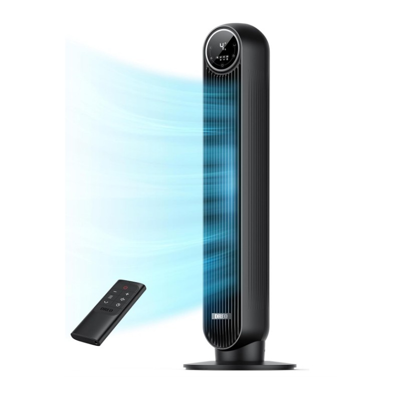 Dreo Tower Fan – Quiet Floor Fan,90° Oscillation, 4 Speeds,