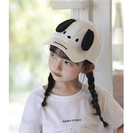 Many Rainbows Pochacco Baseball Cap Hat, Adjustable with Ears and Curved Brim for Girls Kids White