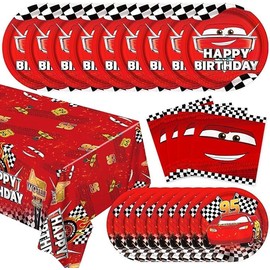 41pcs Cars Party Supplies,Birthday Party set Include dessert plate,Napkin and Tablecloth,Used for Cars Birthday Party Decoration (Blue20)