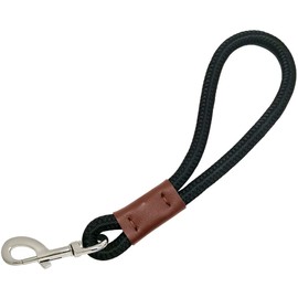 JDIDNEID Short Dog Leash, 12 Inch Rope Traffic Handle Leash, 1/2" Strong Nylon Dog Tab Training Leash for Medium/Large/Ex-Large Dogs Outdoor Walking Black