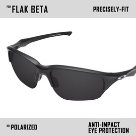 TRUSHELL Polarized Replacement Lenses | Nose Pad for Oakley Flak Beta OO9363 Sunglass Dark Black - Polarized