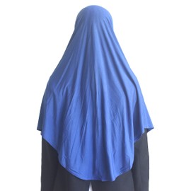 Modest Beauty Plain Hijab for Women Muslim Headscarf Islamic Scarf Easy to Wear Prayer Hijabs, Blue, One Size