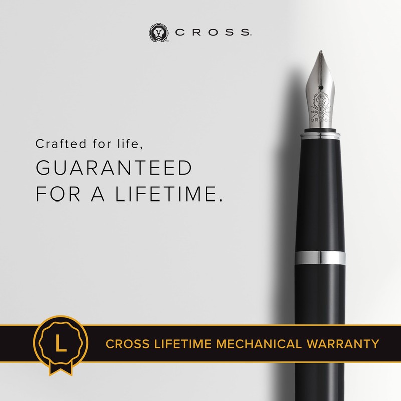 CROSS Bailey Light Polished Black Resin Fountain Pen INCL. Premium