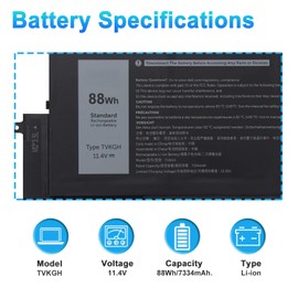BOWEIRUI TVKGH Laptop Battery for Dell Latitude 9510 9520 Series
