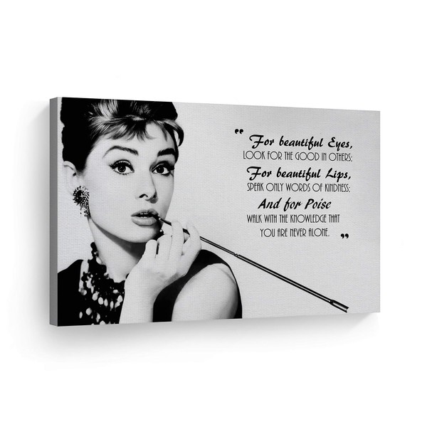 Smile Art Design Audrey Hepburn Breakfast at Tiffany`s Quotes Canvas