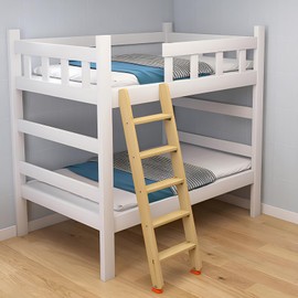 Wood Bunk Bed Ladder 50"/ 55"/ 60", Lofted/Dorm/RV Bed Bunkbed Ladders with 4 in Extra Deep Steps & Non-Slip Pads, Replacement Wooden Ladder for Motorhome/Camping - Load 660 lbs